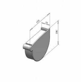 Заглушка лійки права (RAINWAY 130) червона(RAL 3004) 45407 фото