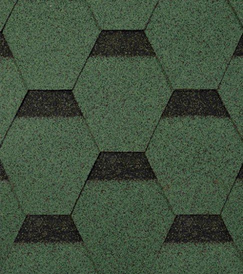 Бітумна черепиця Onduline Bardoline First Hexagonal(зелена) 2.9м2 141102 фото