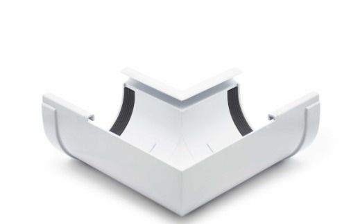 Кут ринви внутрішній 90&deg; (RAINWAY 130) сірий(RAL 7040) 14635 фото