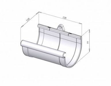 Муфта ринви (RAINWAY 90) сіра(RAL 7040) 56051 фото